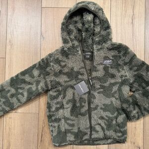 Eddie Bauer Camo plush Fleece Boys s small 7 8 Hoodie Quest hooded jacket zip